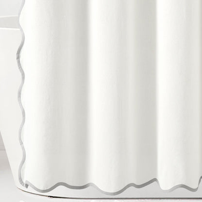 Lush Decor Coastal Chic Scallop Edge Shower Curtain Single