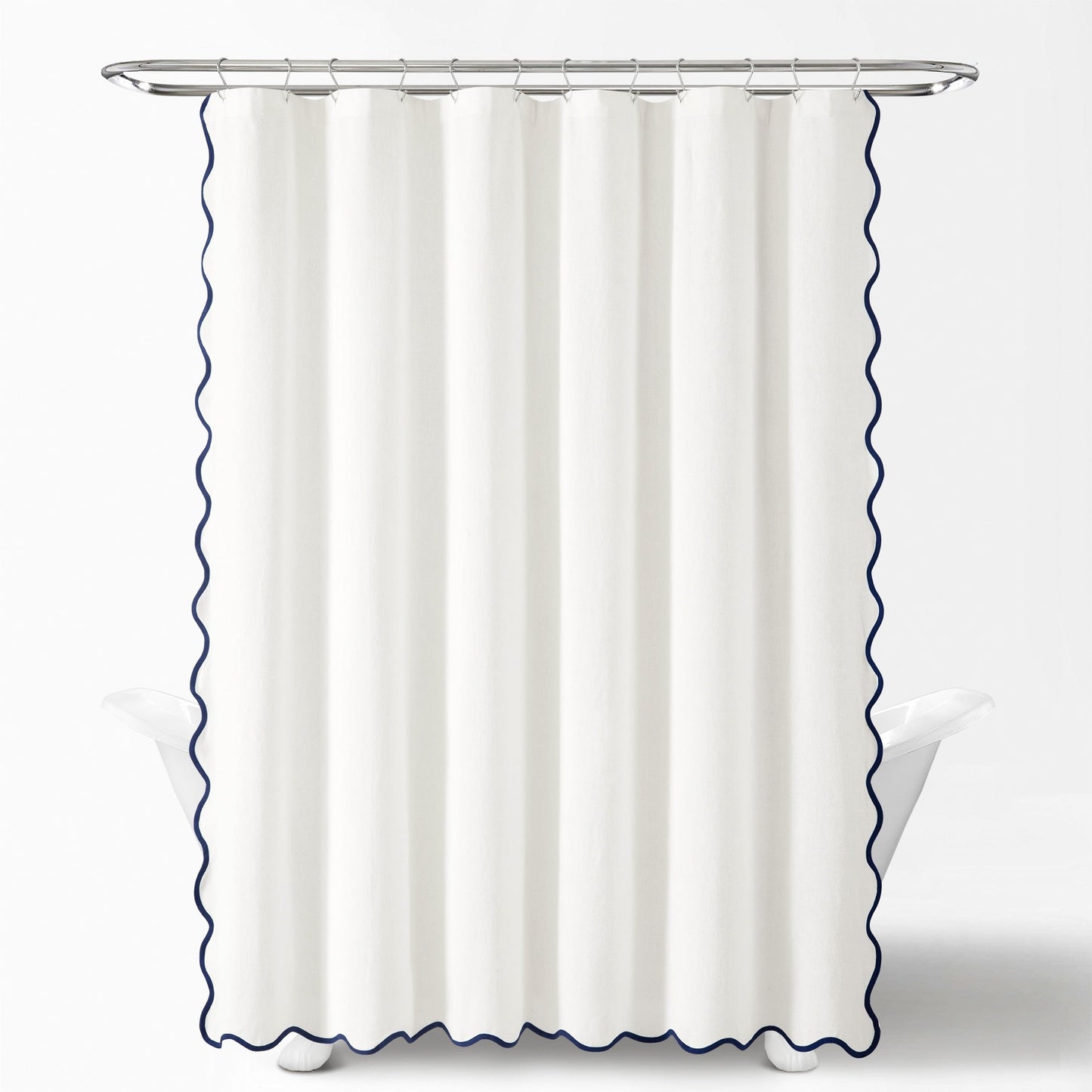 Lush Decor Coastal Chic Scallop Edge Shower Curtain Single