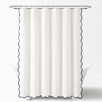 Lush Decor Coastal Chic Scallop Edge Shower Curtain Single