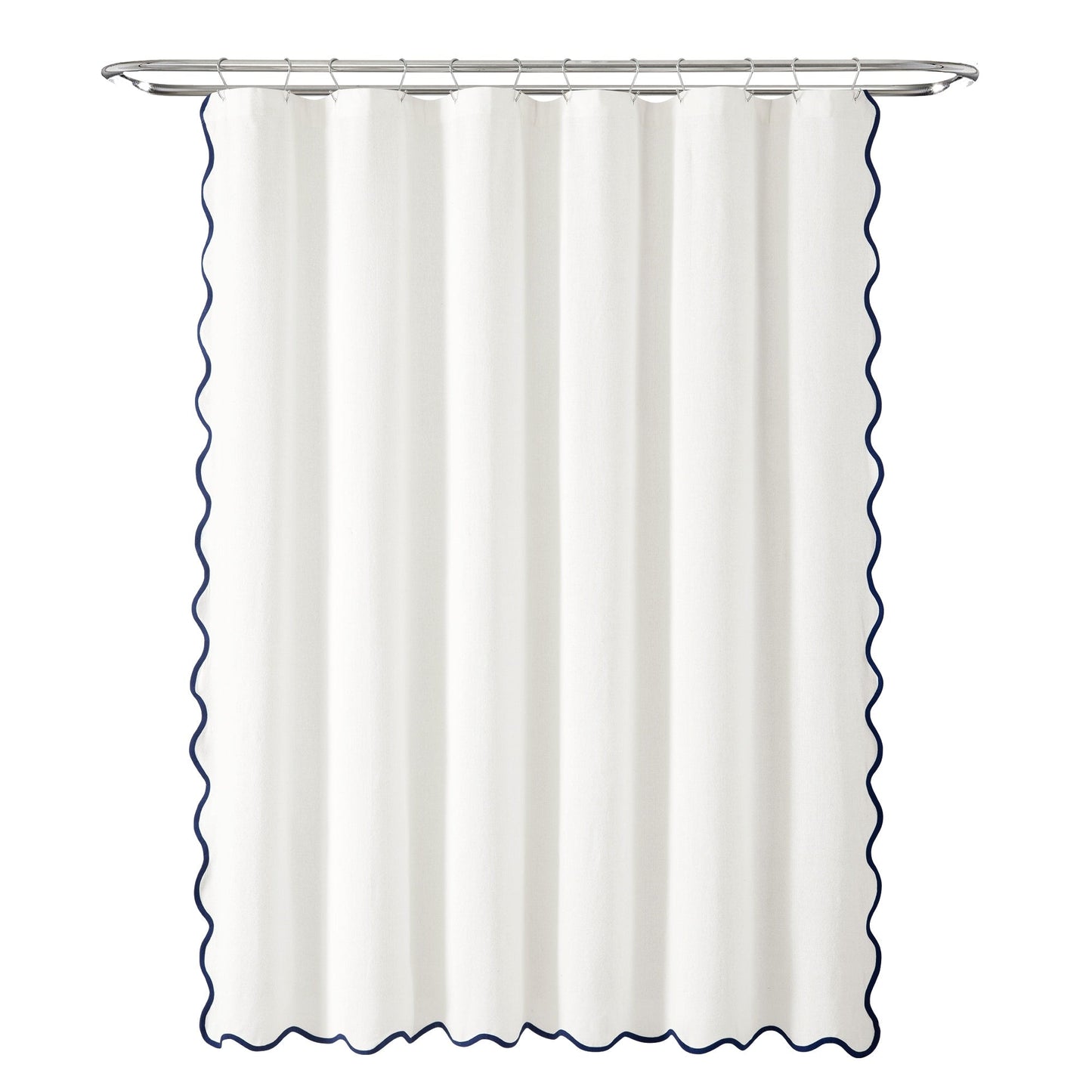 Lush Decor Coastal Chic Scallop Edge Shower Curtain Single