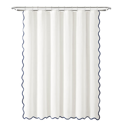 Lush Decor Coastal Chic Scallop Edge Shower Curtain Single