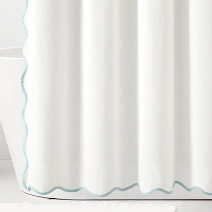 Lush Decor Coastal Chic Scallop Edge Shower Curtain Single
