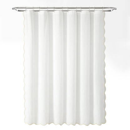 Lush Decor Coastal Chic Scallop Edge Shower Curtain Single