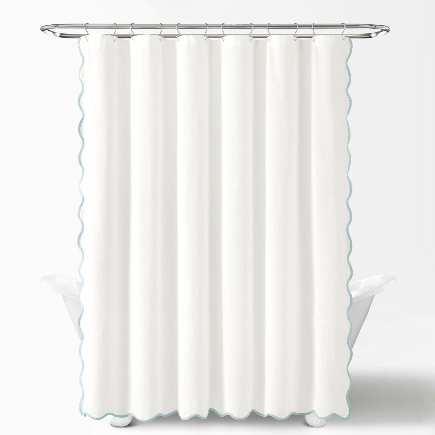 Lush Decor Coastal Chic Scallop Edge Shower Curtain Single