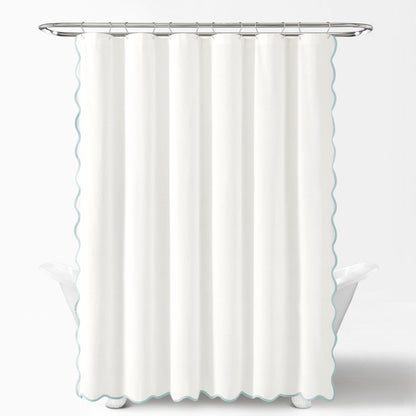 Lush Decor Coastal Chic Scallop Edge Shower Curtain Single