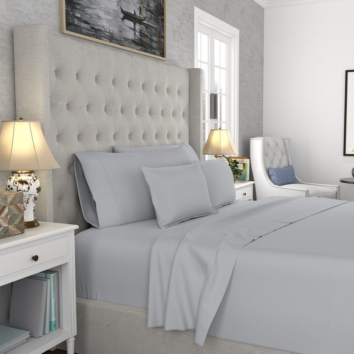 Color Sense 1200TC Premium Cotton-Blend Wrinkle-Resistant Sheet Set