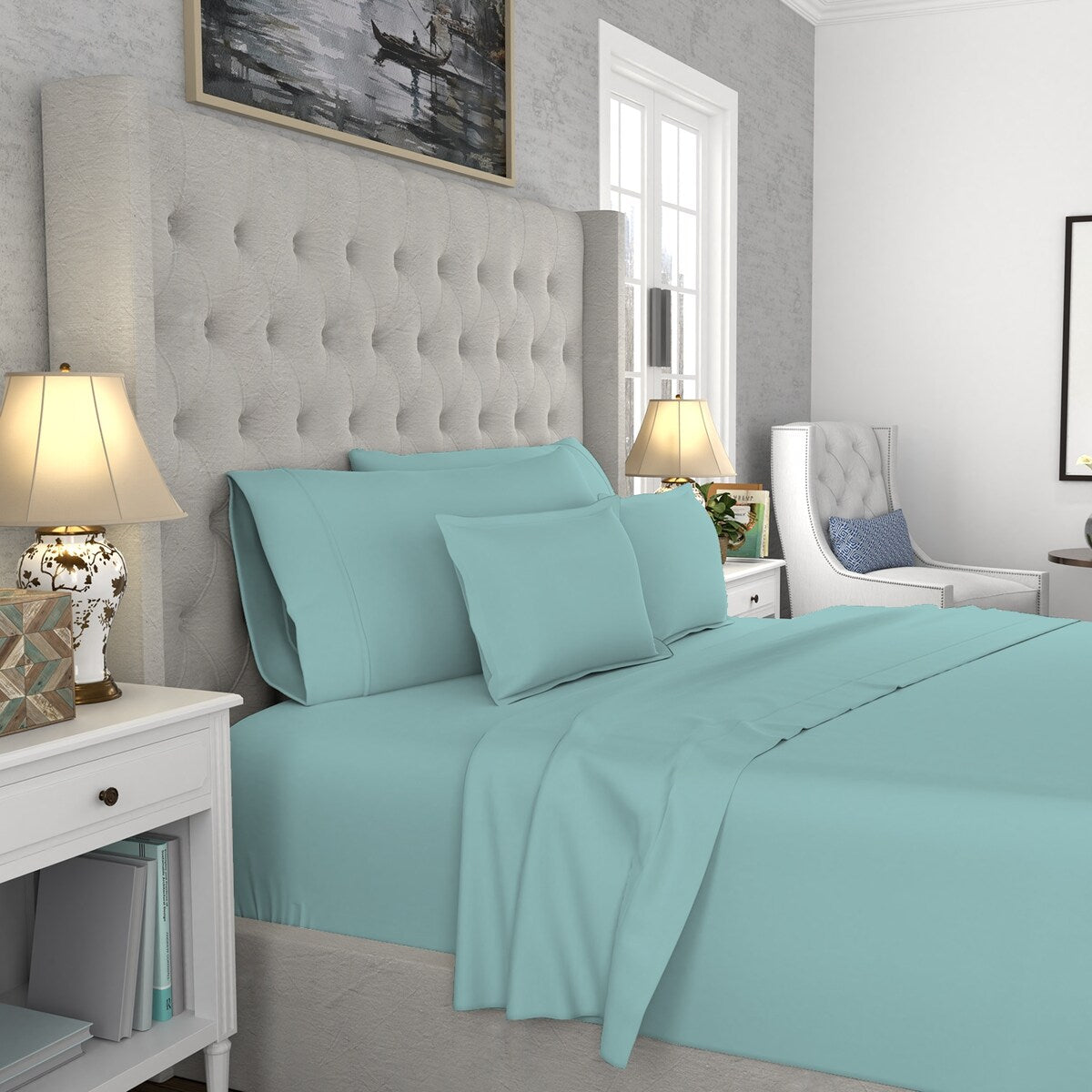 Color Sense 1200TC Premium Cotton-Blend Wrinkle-Resistant Sheet Set