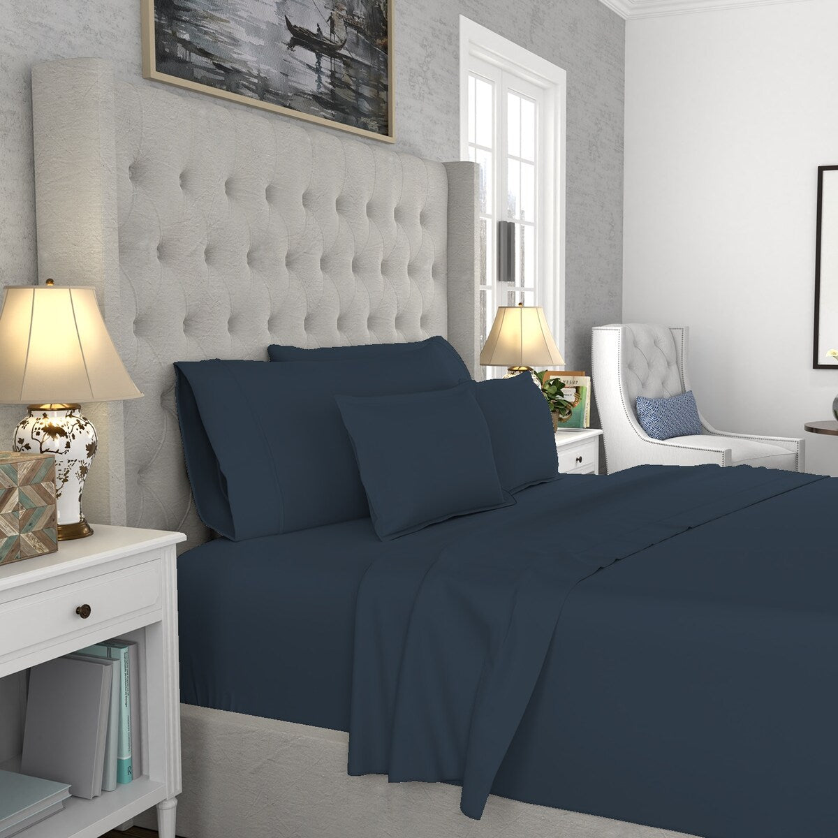 Color Sense 1200TC Premium Cotton-Blend Wrinkle-Resistant Sheet Set