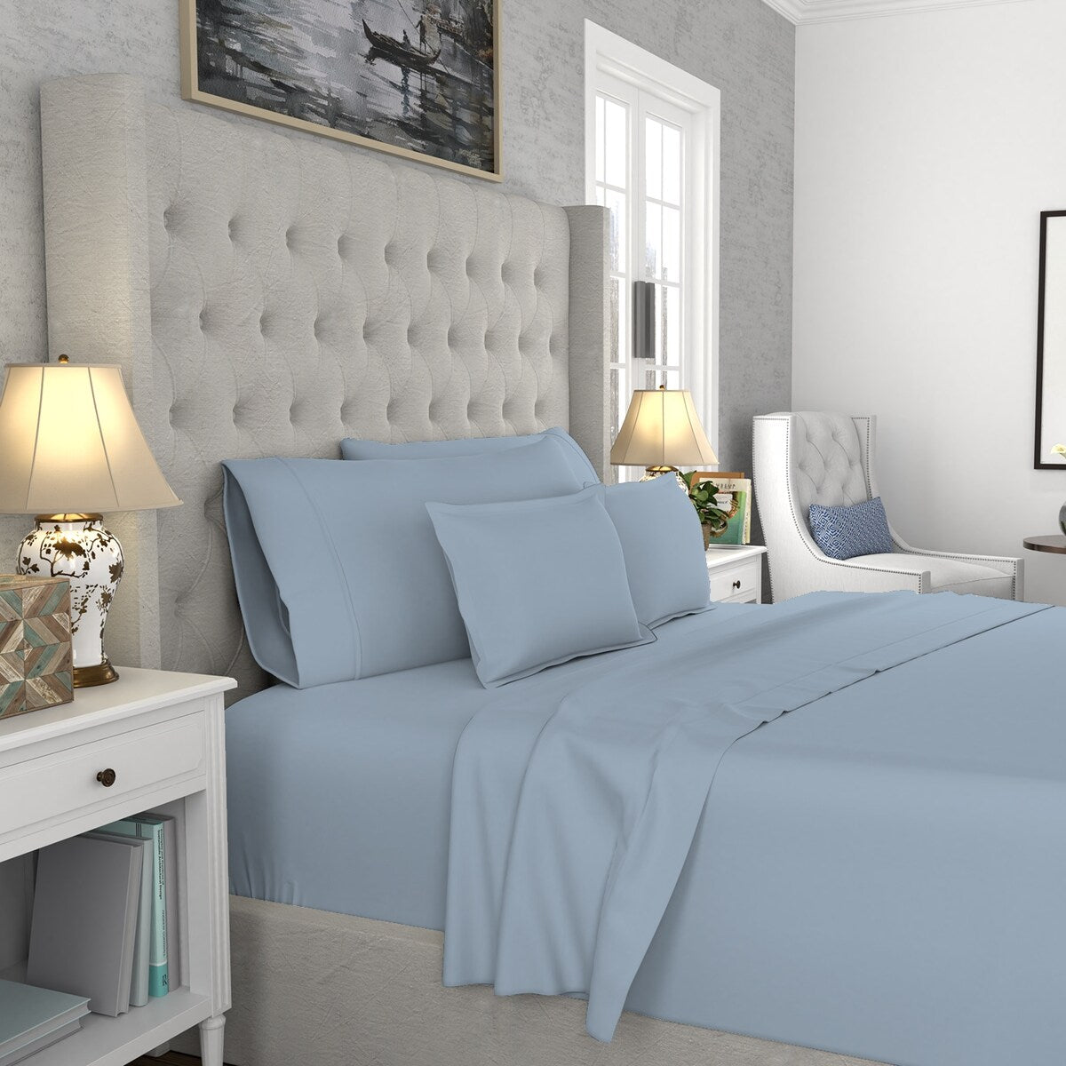 Color Sense 1200TC Premium Cotton-Blend Wrinkle-Resistant Sheet Set