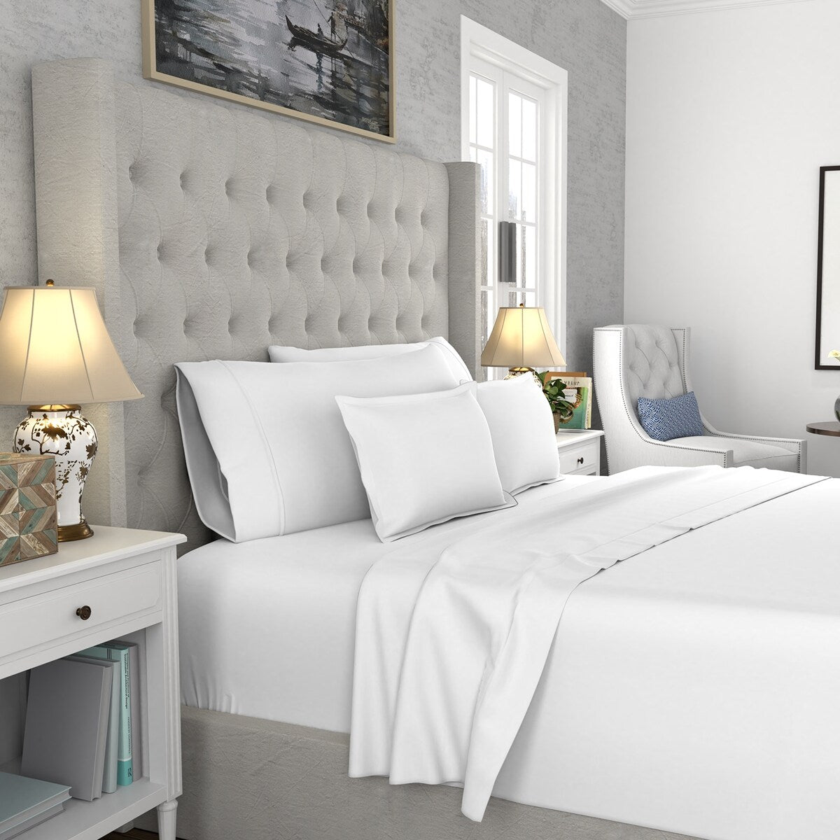 Color Sense 1200TC Premium Cotton-Blend Wrinkle-Resistant Sheet Set