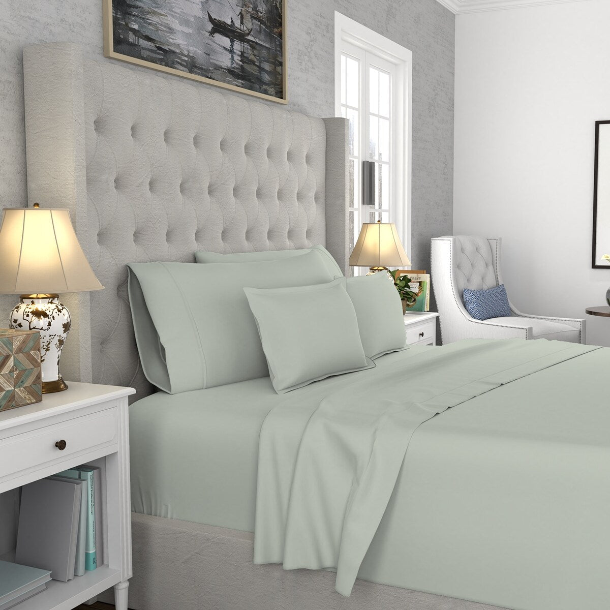 Color Sense 1200TC Premium Cotton-Blend Wrinkle-Resistant Sheet Set