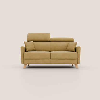 Francy divano letto matrimoniale con poggiatesta regolabile in tessuto impermeabile e smacchiabile T17 giallo