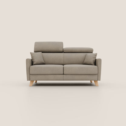 Francy divano letto matrimoniale con poggiatesta regolabile in tessuto impermeabile e smacchiabile T17 beige