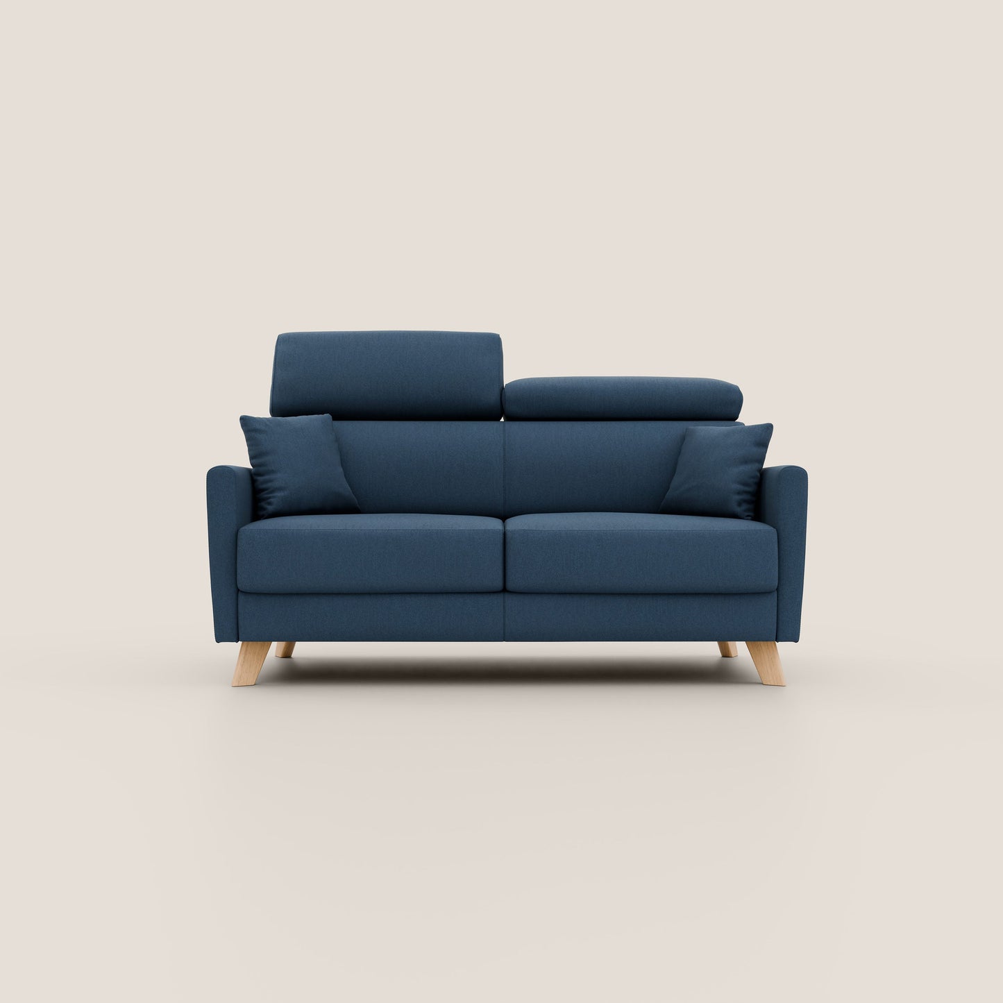 Francy divano letto matrimoniale con poggiatesta regolabile in tessuto impermeabile e smacchiabile T17 blu