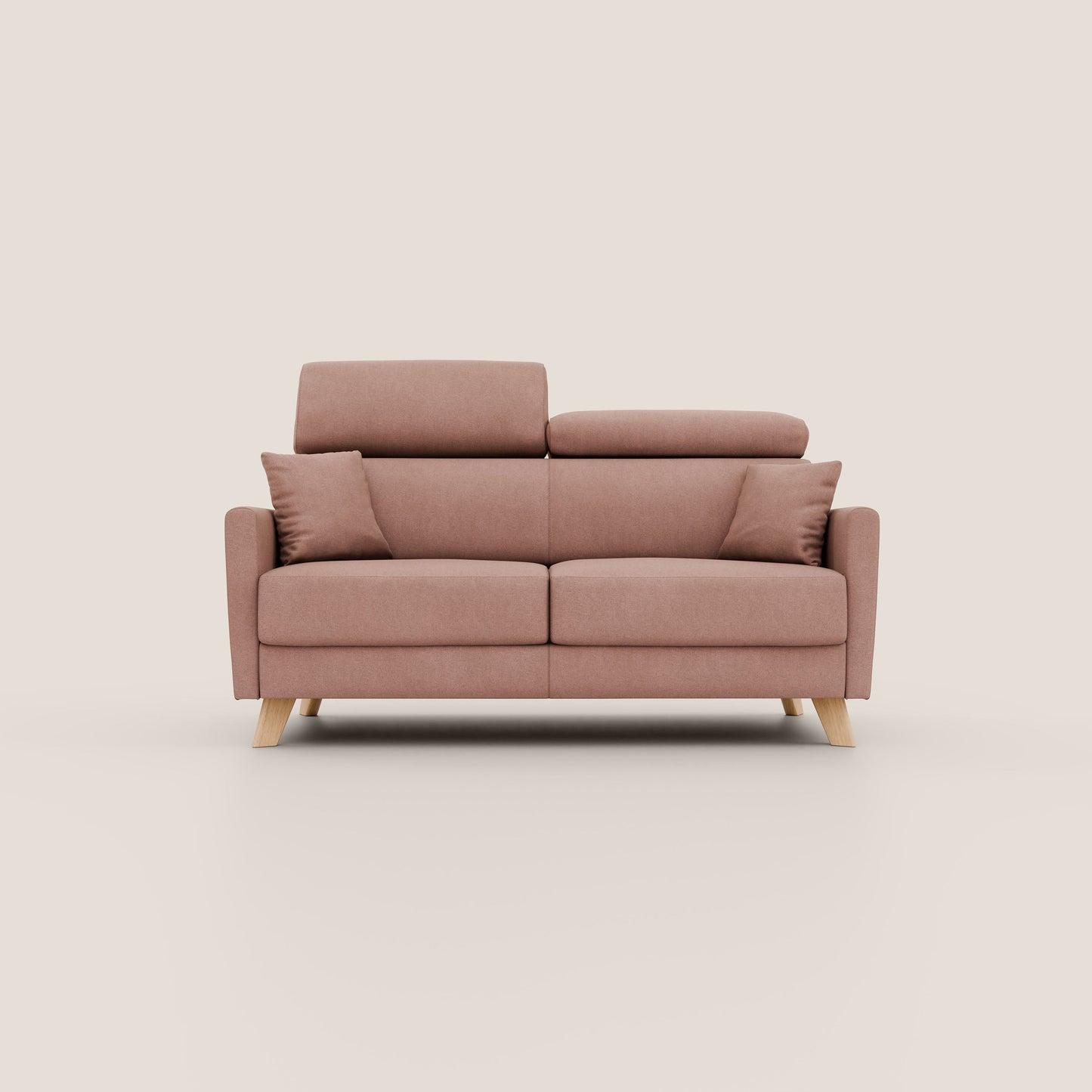 Francy divano letto matrimoniale 160 cm (mat. 120x197) con poggiatesta regolabile in tessuto impermeabile e smacchiabile T17 rosa