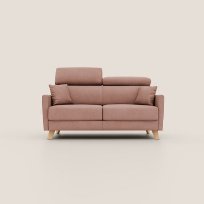 Francy divano letto matrimoniale 160 cm (mat. 120x197) con poggiatesta regolabile in tessuto impermeabile e smacchiabile T17 rosa