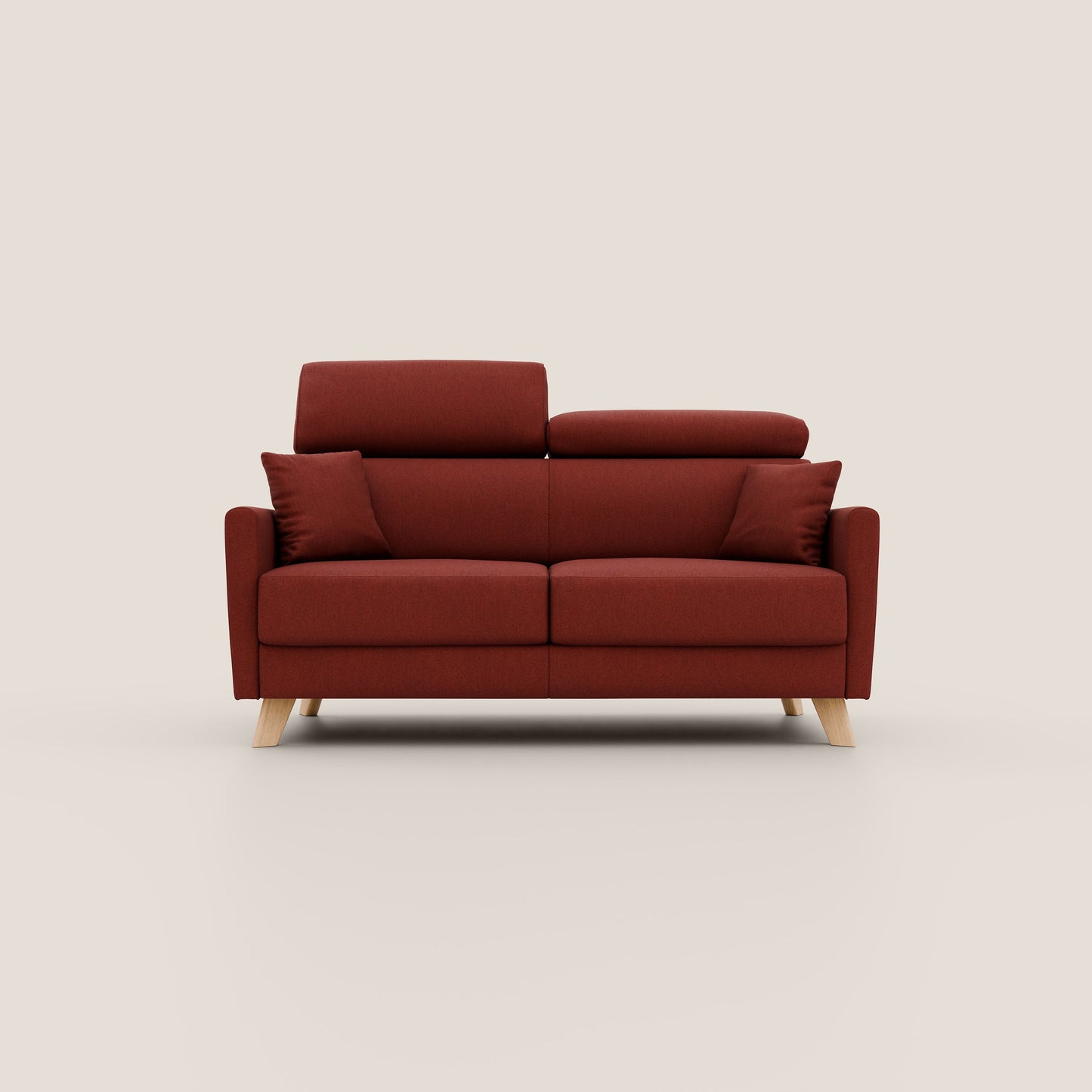 Francy divano letto matrimoniale con poggiatesta regolabile in tessuto impermeabile e smacchiabile T17 rosso