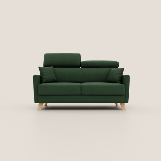 Francy divano letto matrimoniale con poggiatesta regolabile in tessuto impermeabile e smacchiabile T17 verde