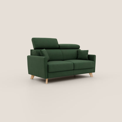 Francy divano letto matrimoniale con poggiatesta regolabile in tessuto impermeabile e smacchiabile T17 verde