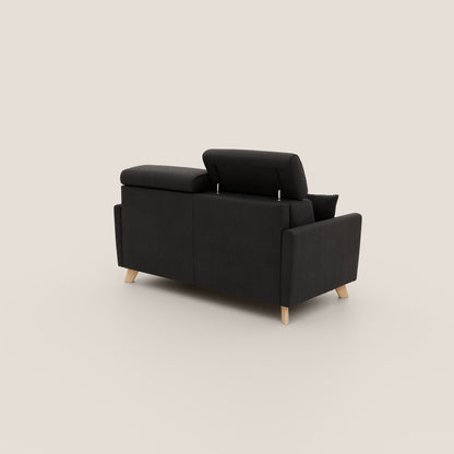 Francy divano letto matrimoniale con poggiatesta regolabile in tessuto impermeabile e smacchiabile T17 nero