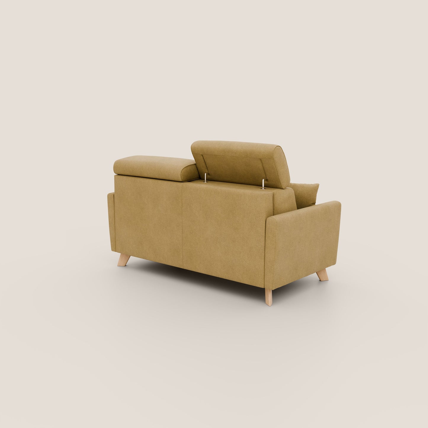 Francy divano letto matrimoniale con poggiatesta regolabile in tessuto impermeabile e smacchiabile T17 giallo