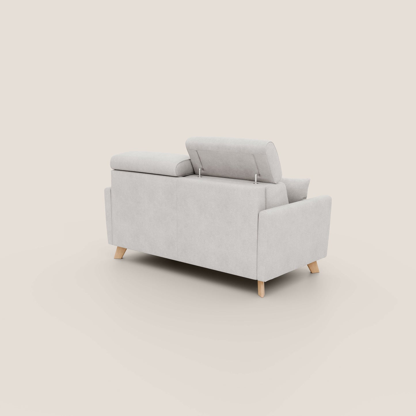 Francy divano letto matrimoniale con poggiatesta regolabile in tessuto impermeabile e smacchiabile T17 bianco