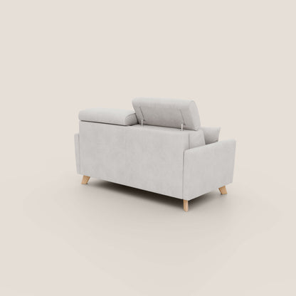 Francy divano letto matrimoniale con poggiatesta regolabile in tessuto impermeabile e smacchiabile T17 bianco