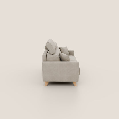 Francy divano letto matrimoniale con poggiatesta regolabile in tessuto impermeabile e smacchiabile T17 panna