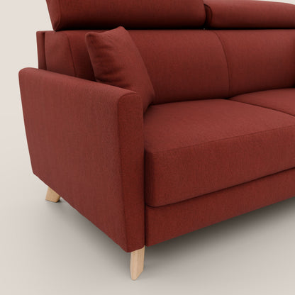 Francy divano letto matrimoniale con poggiatesta regolabile in tessuto impermeabile e smacchiabile T17 rosso