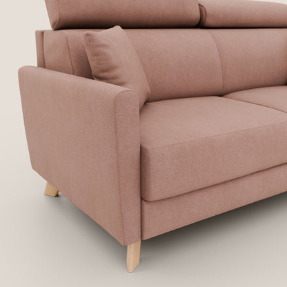 Francy divano letto matrimoniale 160 cm (mat. 120x197) con poggiatesta regolabile in tessuto impermeabile e smacchiabile T17 rosa