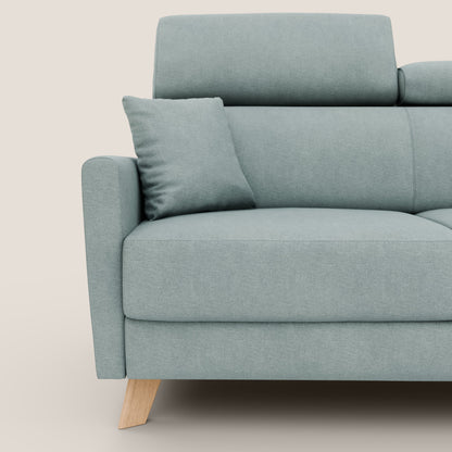 Francy divano letto matrimoniale con poggiatesta regolabile in tessuto impermeabile e smacchiabile T17 verde acqua