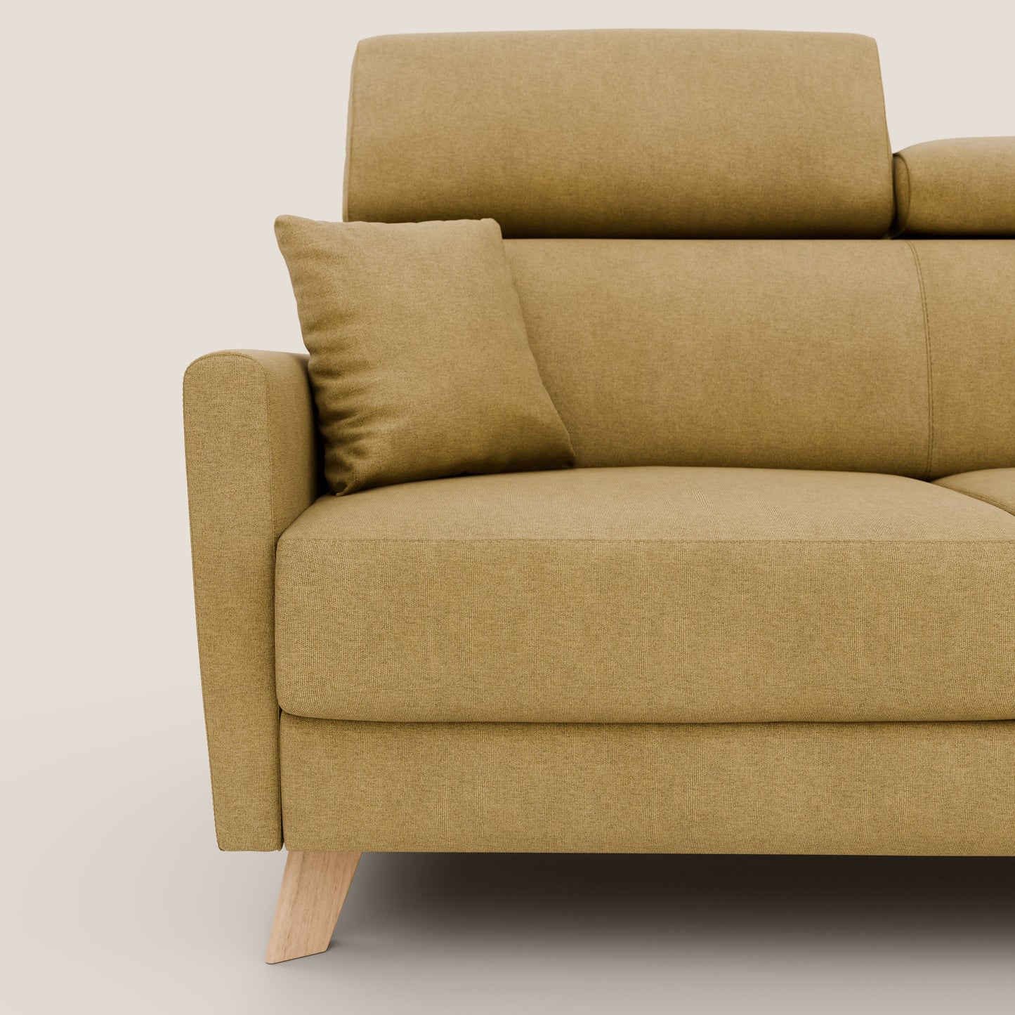 Francy divano letto matrimoniale con poggiatesta regolabile in tessuto impermeabile e smacchiabile T17 giallo