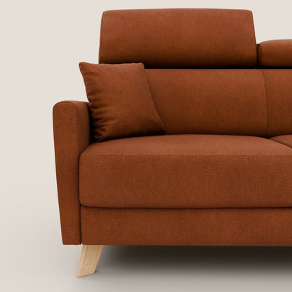 Francy divano letto matrimoniale con poggiatesta regolabile in tessuto impermeabile e smacchiabile T17 arancio