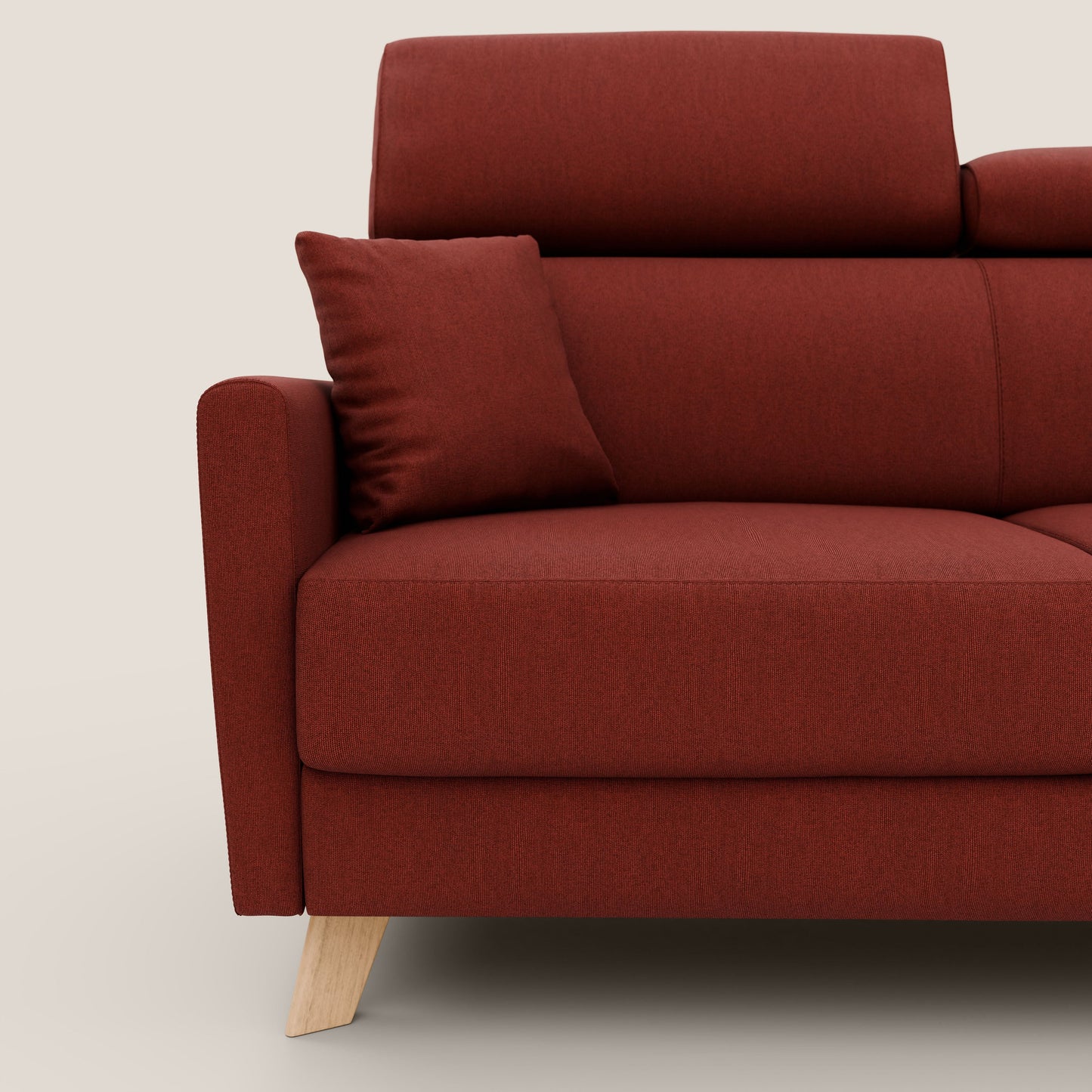 Francy divano letto matrimoniale con poggiatesta regolabile in tessuto impermeabile e smacchiabile T17 rosso