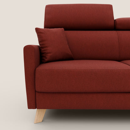 Francy divano letto matrimoniale con poggiatesta regolabile in tessuto impermeabile e smacchiabile T17 rosso