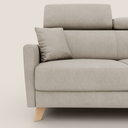 Francy divano letto matrimoniale con poggiatesta regolabile in tessuto impermeabile e smacchiabile T17 panna