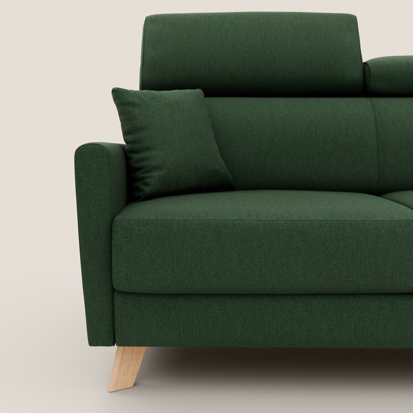 Francy divano letto matrimoniale con poggiatesta regolabile in tessuto impermeabile e smacchiabile T17 verde