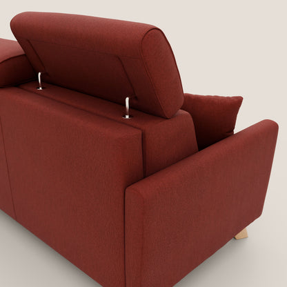 Francy divano letto matrimoniale con poggiatesta regolabile in tessuto impermeabile e smacchiabile T17 rosso