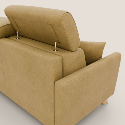 Francy divano letto matrimoniale con poggiatesta regolabile in tessuto impermeabile e smacchiabile T17 giallo