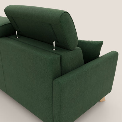 Francy divano letto matrimoniale con poggiatesta regolabile in tessuto impermeabile e smacchiabile T17 verde