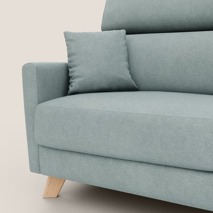 Francy divano letto matrimoniale con poggiatesta regolabile in tessuto impermeabile e smacchiabile T17 verde acqua