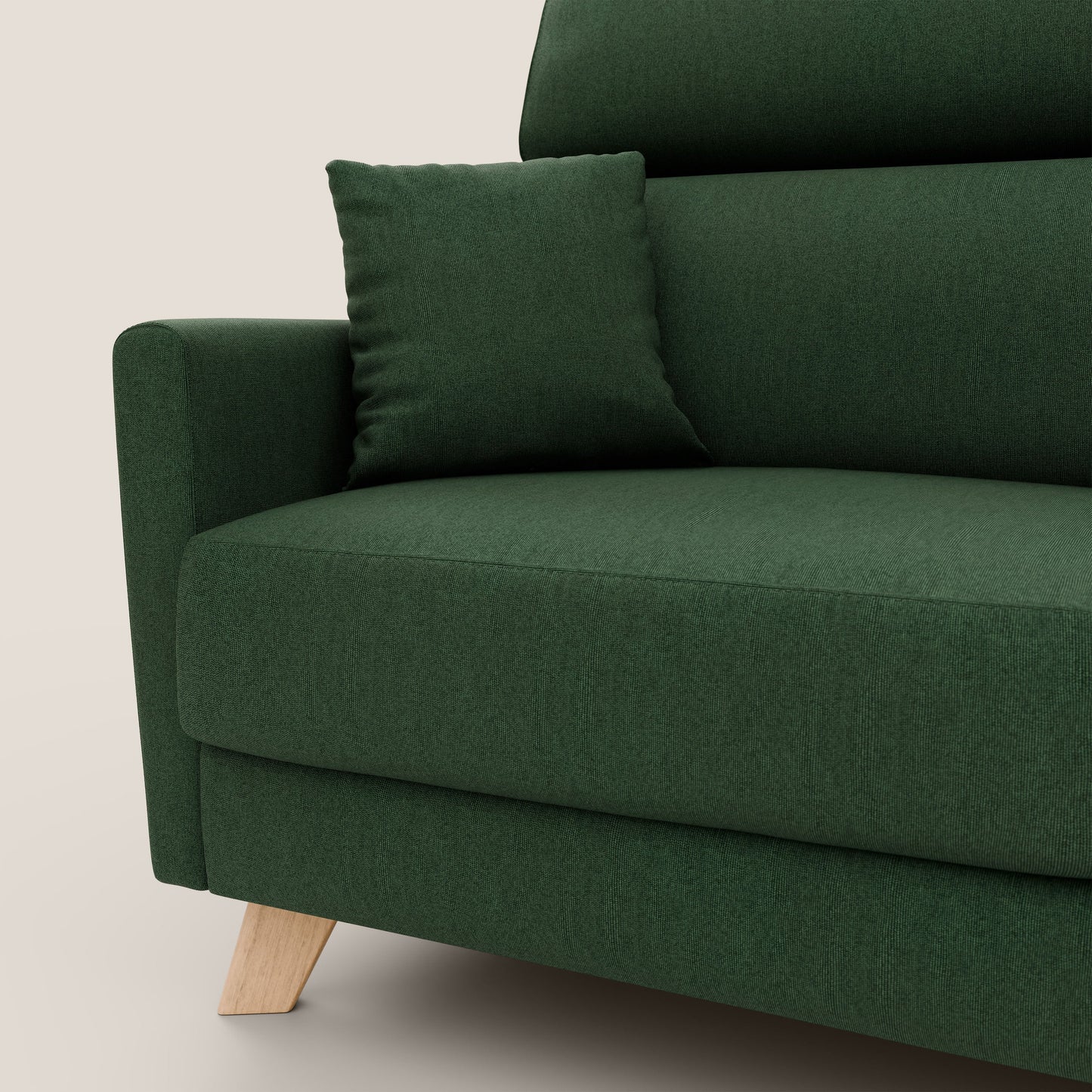 Francy divano letto matrimoniale con poggiatesta regolabile in tessuto impermeabile e smacchiabile T17 verde