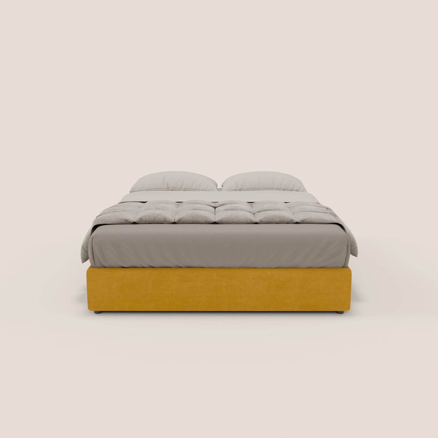 Ina sommier con ampio contenitore in microfibra smacchiabile ed impermeabile T11 giallo 