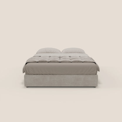 Ina sommier con ampio contenitore in microfibra smacchiabile ed impermeabile T11 grigio chiaro 