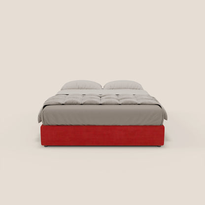 Ina sommier con ampio contenitore in microfibra smacchiabile ed impermeabile T11 rosso 
