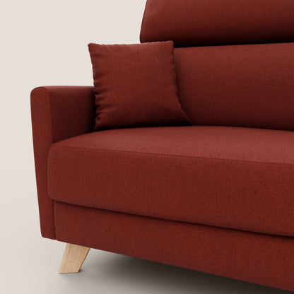 Francy divano letto matrimoniale con poggiatesta regolabile in tessuto impermeabile e smacchiabile T17 rosso