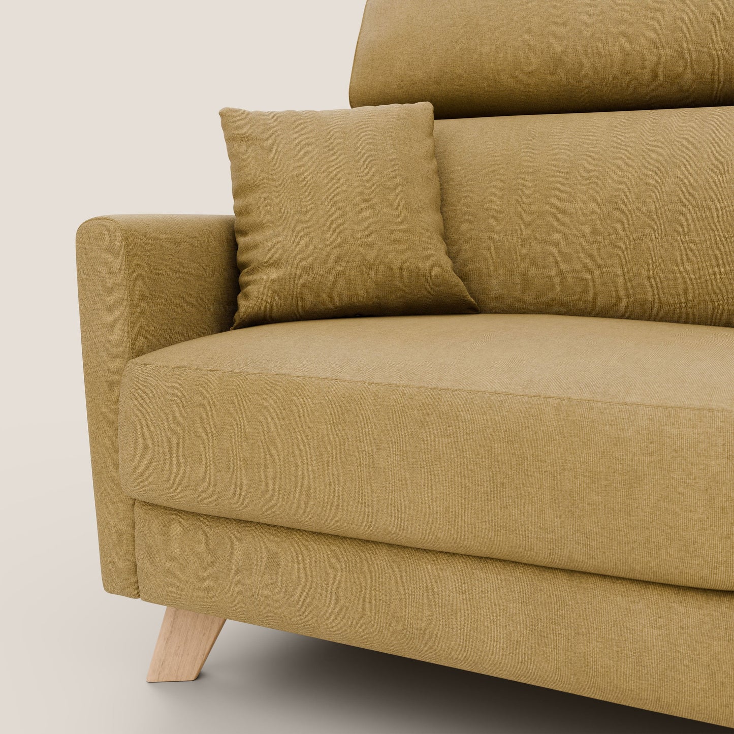 Francy divano letto matrimoniale con poggiatesta regolabile in tessuto impermeabile e smacchiabile T17 giallo