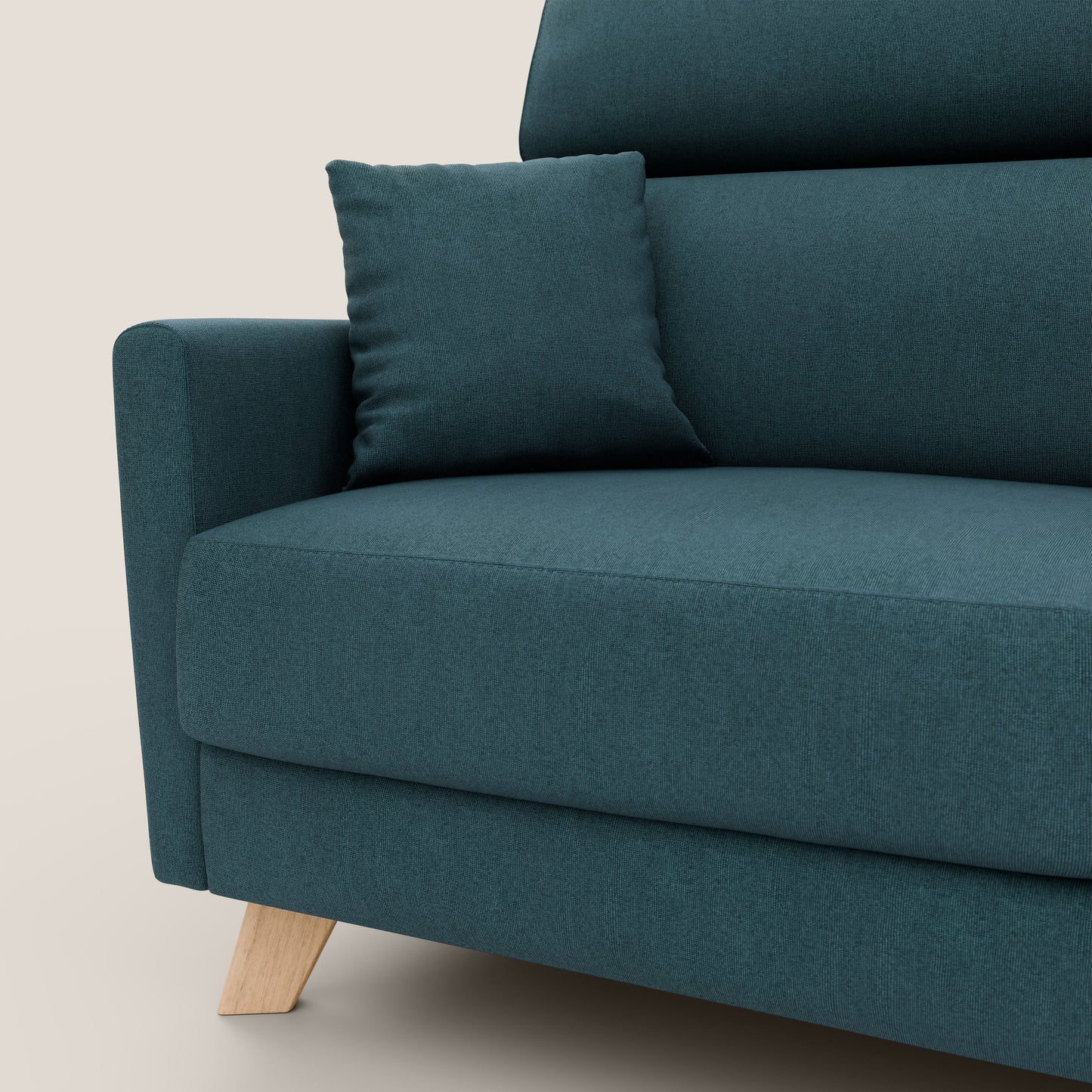 Francy divano letto matrimoniale con poggiatesta regolabile in tessuto impermeabile e smacchiabile T17 petrolio