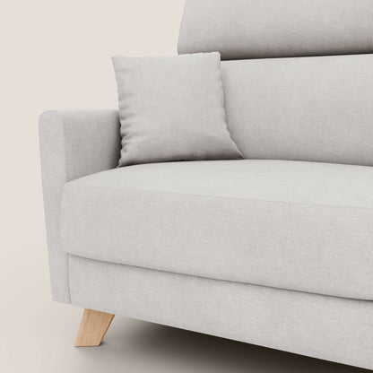 Francy divano letto matrimoniale con poggiatesta regolabile in tessuto impermeabile e smacchiabile T17 bianco