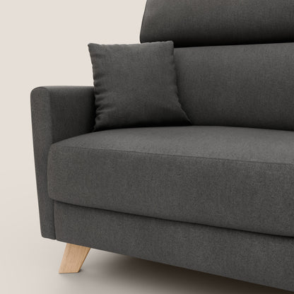 Francy divano letto matrimoniale con poggiatesta regolabile in tessuto impermeabile e smacchiabile T17 antracite